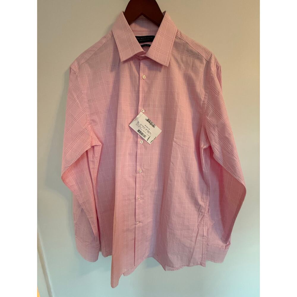 Bloomingdale’s Pink Textured Dress Shirt 15.5 34/35